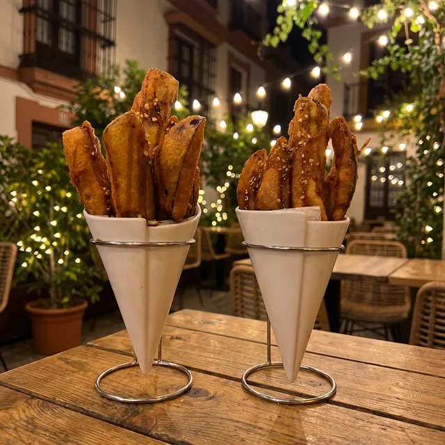Berenjena en tempura