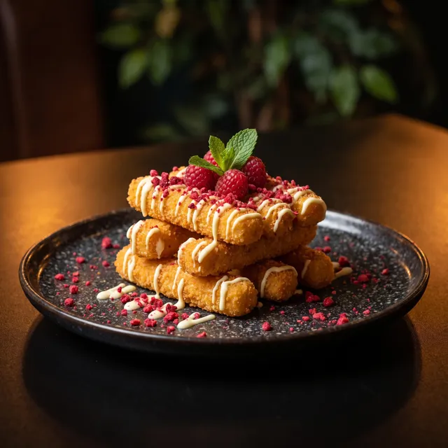 Crujiente de queso con chocolate blanco